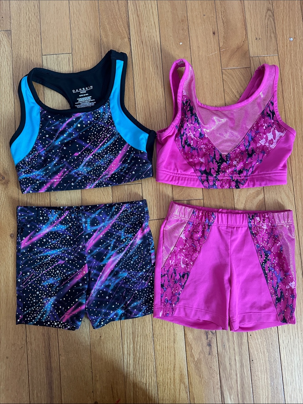 Girls Two-Piece Active  Sets - Pink & Blue